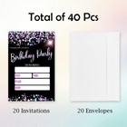 Birthday Invitations Girl  20 Double Sided Fill In Glitter Sequins Theme Invi   