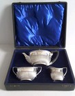 Good Cased Victorian Ant   Solid Silver Bachelor s Tea Set   411gms  Sheff  1896