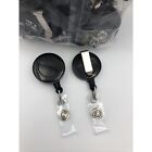 Retractable Id   Key Card Badge Reels With Belt Clip Black-25 Pack