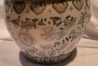 New England Pottery Chinese Planter Koi Fish Bowl Vintage 10  Height 12  Wide