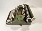 Rare Two Tone Green Underwood Portable Typewriter W  Case 1930 s Works