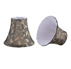 2-aspen Creative Bell Clip-on Lamp Shade brown Jacquard Textured Fabric