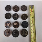 Wwi Us Army Collar Disc Lot 12 Antique Military Insignia Infantry Artillery Usna
