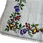 Vintage Romanian Hand Embroidered 34    X 14    Fruit Theme Table Runner