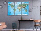 World Map Canvas Print Framed Wall Art Picture Photo Image K-a-0459-b-e
