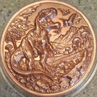 6 Dinosaur  1 Troy Oz  Bu Copper Rounds -  999 Fine Bullion - 3d High-relief Cb