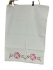 Vintage Pillowcases Handmade Set 2 Hand Embroidered Pink   White Floral 20 X 28