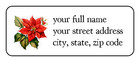30 Christmas Personalized Return Address Labels Stickers Tags Poinsettia