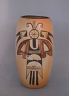 Sadie Adams  1905-1995   Large Hopi Cylinder Jar Pot - Large Moth Figures - 11 