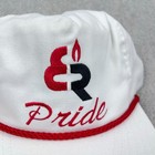 Vintage Elk Run Coal Mine Trucker Hat Cap White Red Rope 90s Massey Energy Usa N