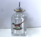 Glass Barber Bottle Cologne After Shave Hair Tonic W  Sprinkler  Vtg Uv Reactive