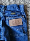 Vintage Maverick Cowboy Denim Blue Jeans Toddler 2t Made In Usa Leather Patch