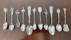 Lot Of 10 Small Silver Plated Souvenir Spoons