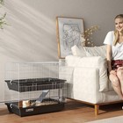 2-tier Small Animal Cage Rabbit Hutch Metal Pet Play House Chinchilla Cage Black