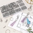 360pcs Keychain Kit Silver Metal Keychain Clips Hooks   Key Rings Lobster Claw