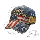 250th Anniversary Usa Baseball Cap Patriotic Floral Embroidered Hat