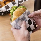 Black   White Checkered Wax Deli Sandwich Wrap Paper Sheets Basket Liner 12x12 