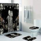 Halloween Decorations Shower Curtain Set With Non-slip Rugs And Bath Mats 4 Pcs