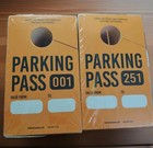 Mess 500 Pcs Parking Permit Hang Tags 001-500 Numbered Orange 3x5 Sealed Tags