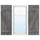 2 Pcs Farmhouse Paulownia Wood Window Shutter Set 36  X 13  Wall Mounted Design