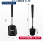 Setsail Toilet Brush And Holder  Self Closing Lid Toilet Bowl Brushes Holder And