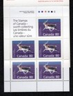 Stamp - Canada  1990  80   Peary Caribou Booklet Pane Of 5 In Cover Sc  1180
