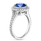 2 05 Ct Round Real Sapphire   Diamond Engagement Ring 14k Solid White Gold A