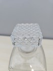 Vtg Liquor Decanter Crystal Glass Square Body Diamond Pattern Mcm Victorian