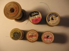 Vintage Lot Of 6 Wood Sewing Thread Spools