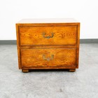 Mid Century Modern Nightstand 2 Drawers Henredon Brass Wood Vintage Artefacts