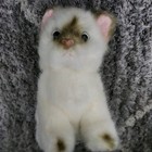 Vintage Russ Yomiko Collection Plush Sitting Cat Green Fur Blue grey Eyes