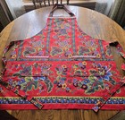 Lot Of 3 Vintage 1950s Full  Half   Hostess Aprons Handmade Red Floral Pocket