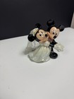 Disney Mickey And Minnie Mouse Bride And Groom Porcelain Figurine   Cake Topper