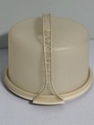 Vtg Tupperware Cake Carrier Round 683 With Handle And Lid Almond