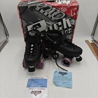 Rock Gt-50 Classic Black Roller Skates Size 7 Men   s Purple Twister Wheels Euc