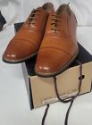 Parrazo Mens Dress Shoes Wingtip Oxford Leather Lined Lace Up Wooden 03 9 5