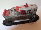 Vintage Marx  5 Tin Litho Crawler Tractor Wind Up Toy Red Grey Works See Video
