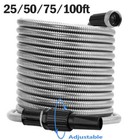 Flexible Metal Garden Water Hose 50 75 100ft 304 Stainless Steel Patio Home Pipe