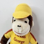Vintage 80s Curious George Plush Toy 14  Stuffed Animal Yellow T Shirt Hat
