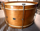 Rare Maple Vintage 1920s Ludwig 12x24 Universal Model Bass Drum With Calf Heads