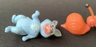 5 Vintage Plastic Animals Snail Turtle Seals Rabbit Hong Kong
