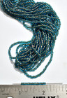 10 0 Aqua Gold Lined Vintage Czech Glass Rocaille Seed Beads 44g Hank Blue