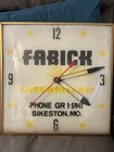 1963 Pam Square Lighted Clock Fabick Service Caterpillar Sikeston Mo Factory
