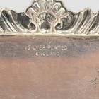 Vintage English Silver-plated Rum Decanter Label Bottle Ticket Ornate W Chain