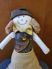 Woof Poof Scarecrow Girl Shelf Sitter Doll 2014 Brown Shiny Button Gold Bow 14 