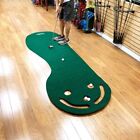 3 Hole Portable Golf Putting Green Mat Practice Indoor Training Anti-skid Back