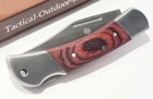 Snake Eye Brown Wood Clip Point Blade Lockback Hunting Folding Pocket Knife Edc