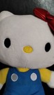 Sanrio Hello Kitty Plush 2019 Gund Blue Overalls Red Bow Stuffed Animal Kawaii