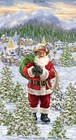 Snowman Panel Christmas Holiday Cotton Quilt Fabric Timeless 24x44  8991