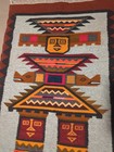 Vintage Handmade Peruvian Pictorial Multicolor Rug 37x24 In